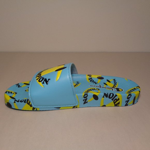 Champion Size 9 M IPO SMILE Aqua Yellow Slide Sandals New Men\'s Shoes main image 8